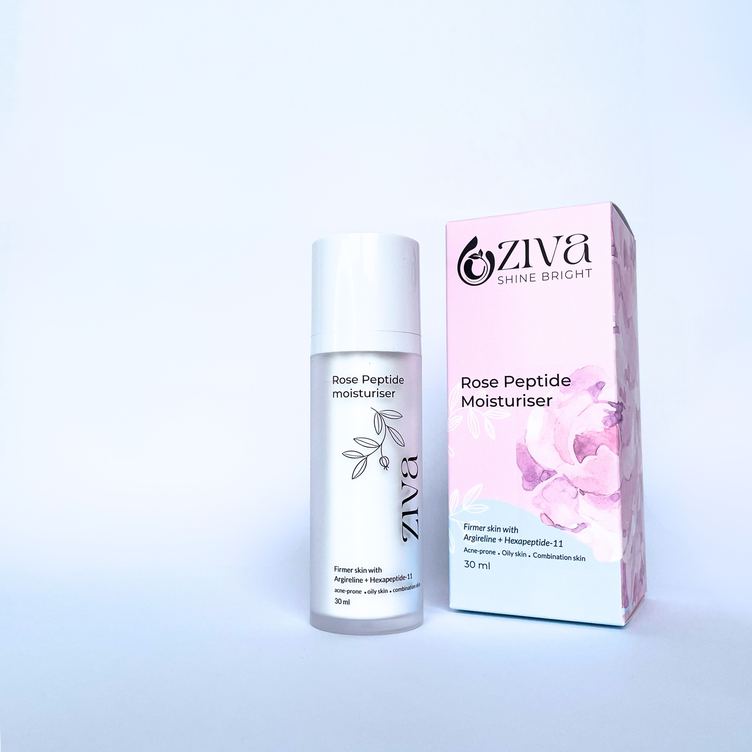Ziva Beauty Peptide Rose Age Refining Moisturiser — natural peptide moisturiser for acne and ageing melanin-rich skin 