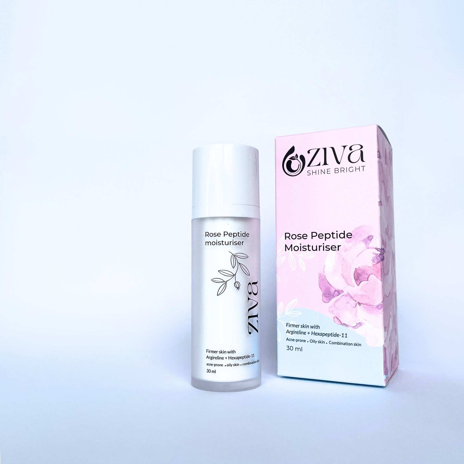 Ziva Beauty Peptide Rose Age Refining Moisturiser — natural peptide moisturiser for acne and ageing melanin-rich skin 