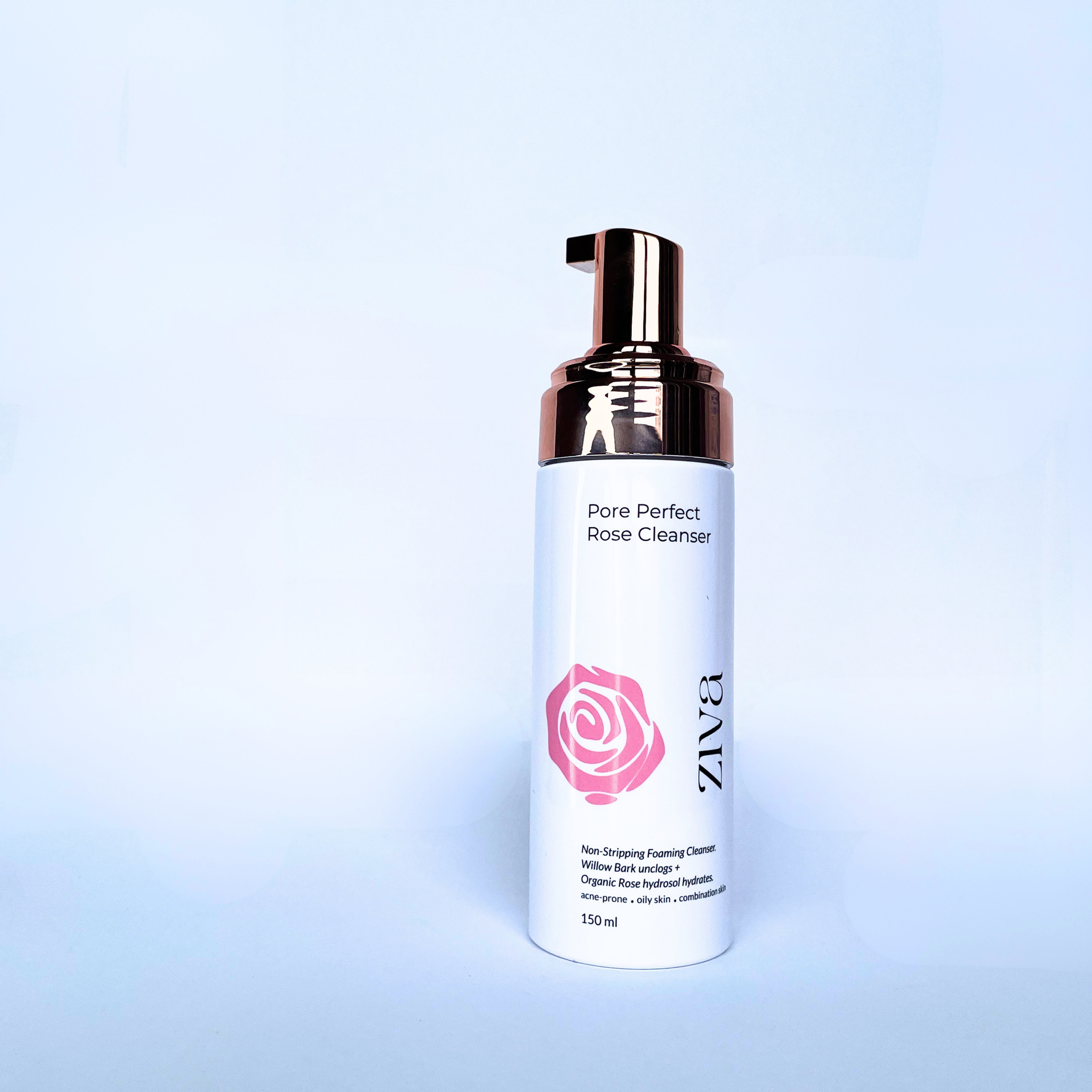 Natural foaming cleansers for melanin-rich acne-prone melanin-rich skin — Ziva Beauty PorePerfect Rose Cleanser Malaysia Singapore